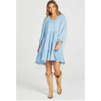 Sass Davie Tiered Dress - Chambray