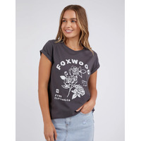 Foxwood Rosette Tee - Washed Black