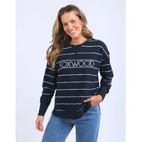 Foxwood Simplified Crew - Navy/White Stripe