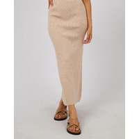 All About Eve Henley Knit Skirt - Oat