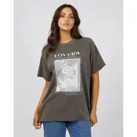 All About Eve Lover Oversized Tee - Charcoal