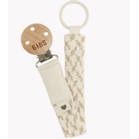 Bibs Paci Briad Pacifier Clip - Ivory/Vanilla