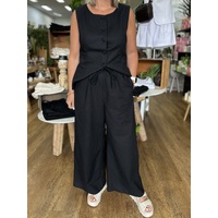 Brave+True Lana Linen Pant - Black