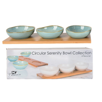 NF Living Round Bowls & Tray - Rec Blue