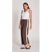 Feather + Noise Noah Cropped Pant - Chocolate Cream Stripe