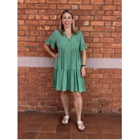 Lillie & Mia 3 Tiered Dress - Green