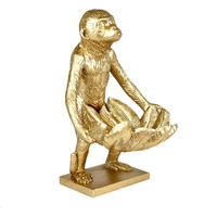 Coast to Coast Mac Monkey Resin Bowl Sculpture 17x25cm - Gold