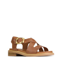 EOS Ornaments W Leather Sandal - Brandy