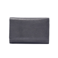 Rugged Hide Delta Leather Wallet - Black