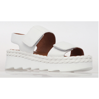 Alfie & Evie Secret W Leather Sandal - White