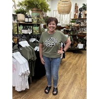 Stella+Gemma Leopard Lips Tee - Khaki