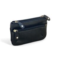 Rugged Hide Maria Coin Wallet - Black