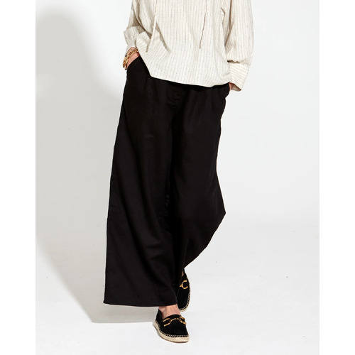 Fate+Becker Heritage Linen Wide Leg Pant - Black [Size: 10]