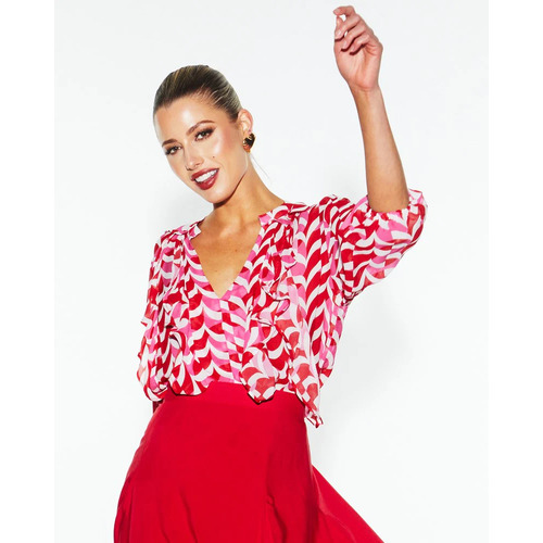 Fate+Becker Just Love Frill Blouse - Geo Link