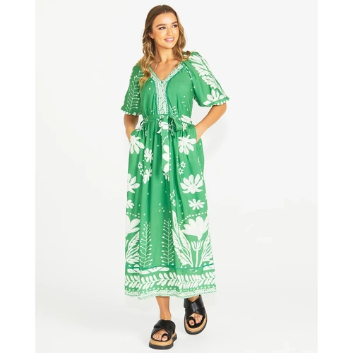 Sass Lyndel Dress - Green Floral