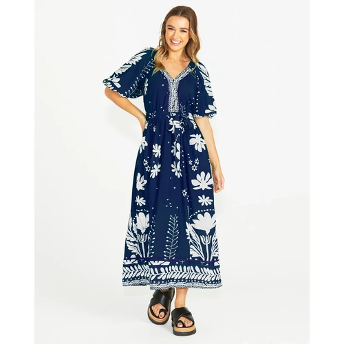 Sass Lyndel Dress - Navy Floral [Size: 14]