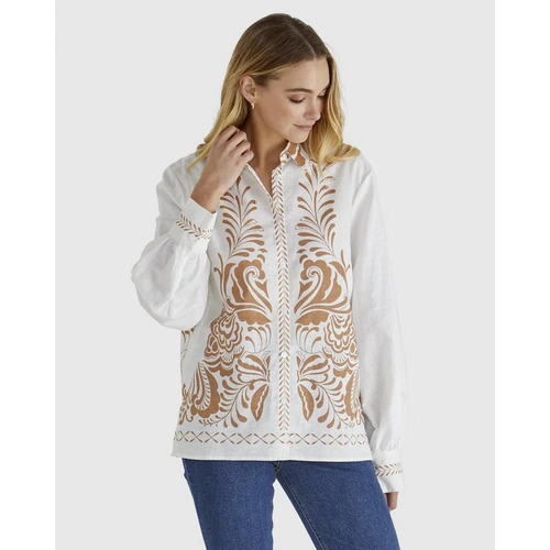 Sass Brandy Top - Chai Print