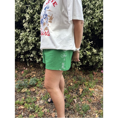 By Frankie Long Live Cowgirl Shorts - Green [Size: Small]