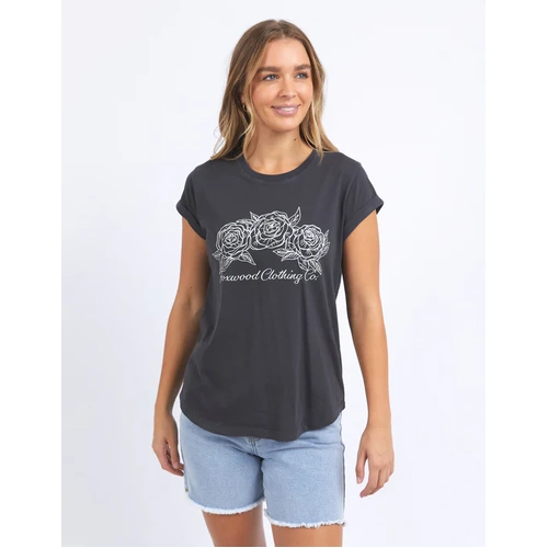 Foxwood Eva Rose Tee - Washed Black