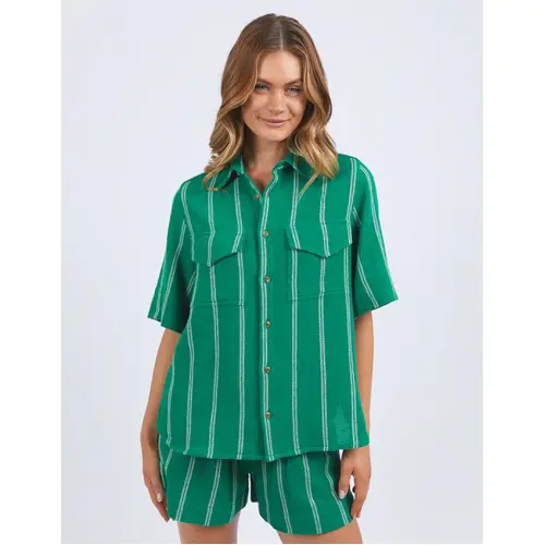 Foxwood Circuit Shirt - Bright Green/White Stripe