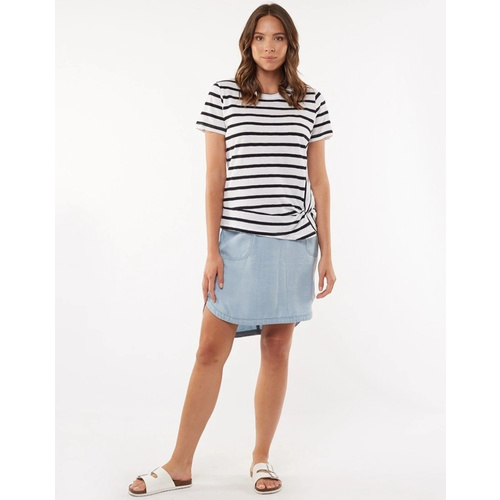 Foxwood-Knot Front Crop Tee-Stripe