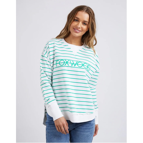 Foxwood Simplified Stripe Crew - Green