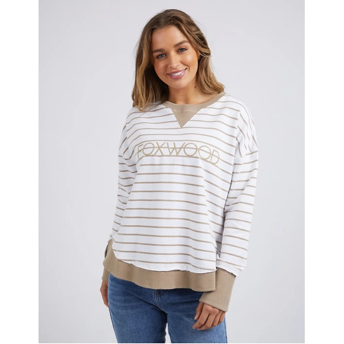 Foxwood Simplified Stripe Crew - Natural