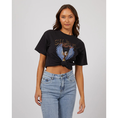 Silent Theory Open Wings Tee - Washed Black