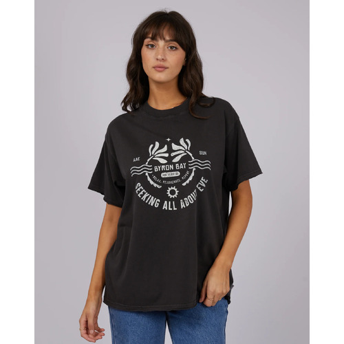 All About Eve Seeking Oversized Tee - Washed Black