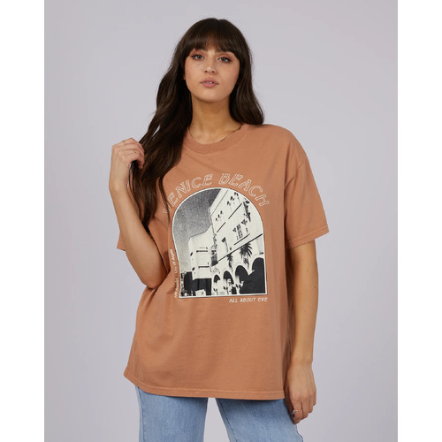 All About Eve Venice Beach Oversized Tee - Tan