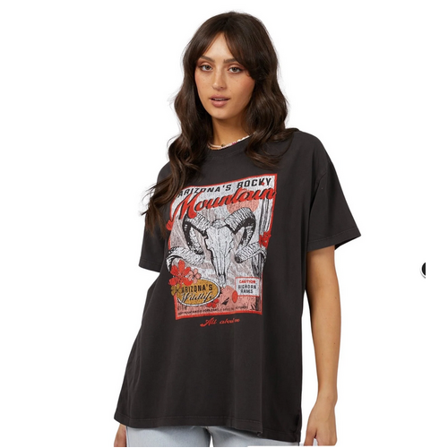 All About Eve Rocky Mountain Standard Tee - Washed Black [Size: 12]