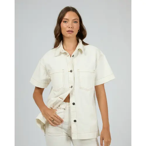 All About Eve Simi Denim Shirt - Vintage White [Size: 8]