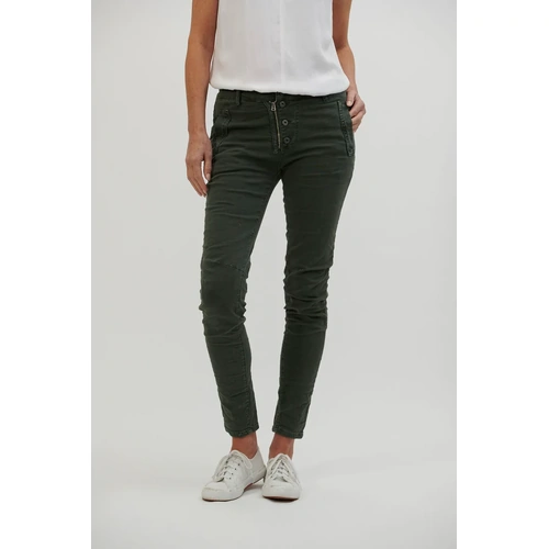 Italian Star Button Hero Jeans - Military