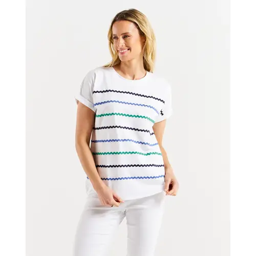 Betty Basics Sunny Tee - Ocean Waves [Size: 12]