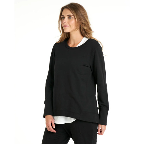 Betty Basics Dolly Round Neck Relaxed Basic Sweater - Black