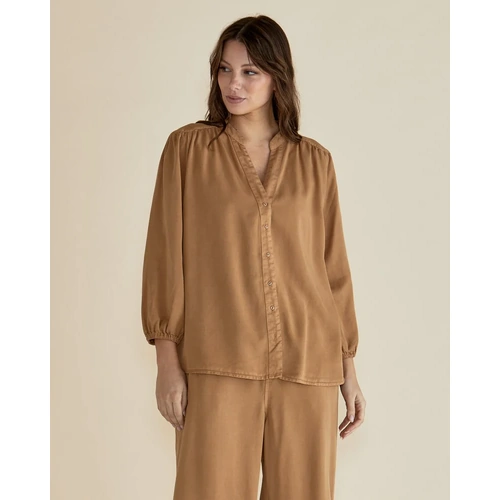 Betty Basics London Lyocell Blouse - Tan