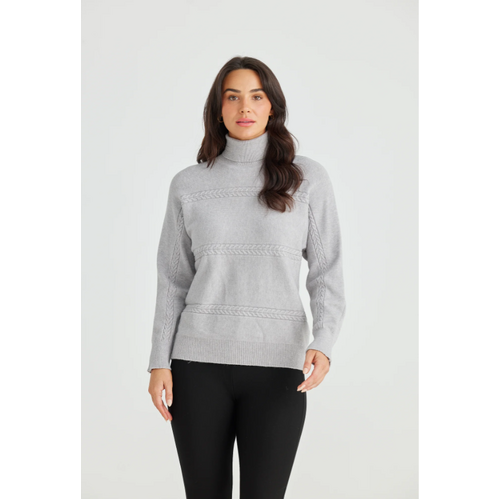 Brave+True Ellis Knit - Grey Marle