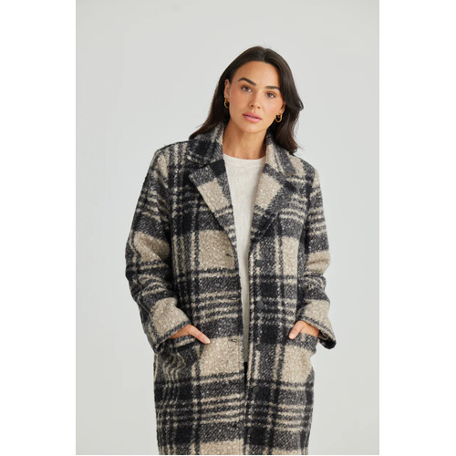 Brave+True Lana Coat - Black Check