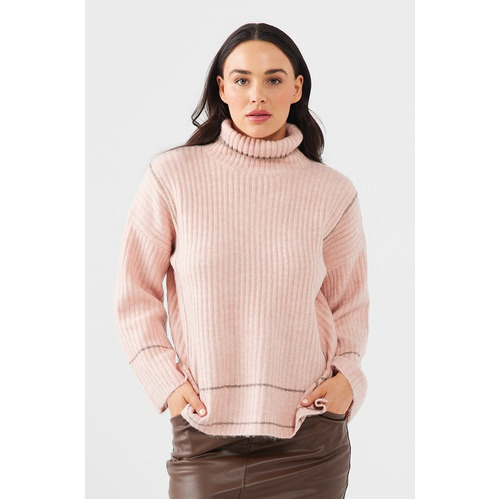 Brave+True Whistler Knit - Blush/Chocolate [Size: Large]