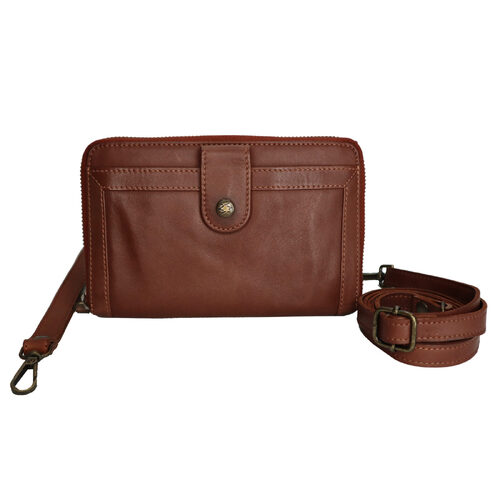 Kompanero Honey Crossbody Wallet - Cognac