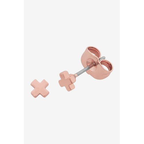 Liberte Petite Cross Earrings - Rose Gold