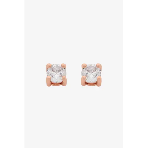 Liberte Sylvie CZ Stud Earrings - Rose Gold