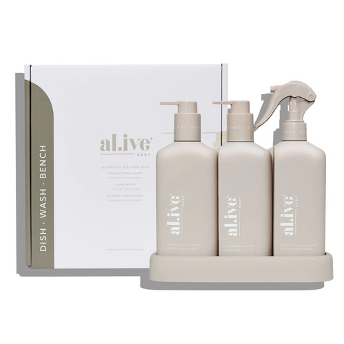 Al.ive Body Kitchen Trio Dishwashing Liquid, Bench Spray, Hand Wash