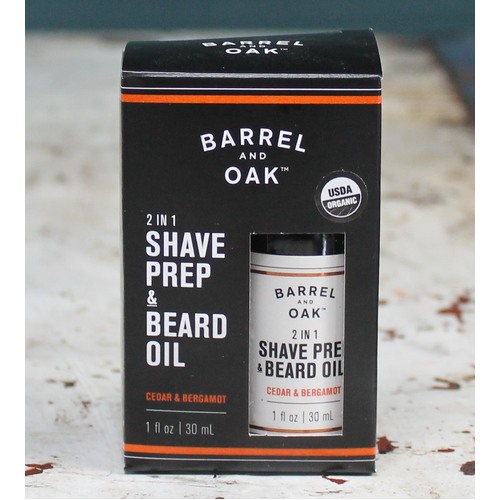 Gentlemen's Hardware Barrel & Oak 2 in 1 Shave Prep & Beard Oil - Cedar & Bergamot