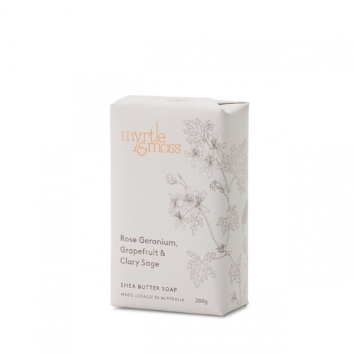 Myrtle & Moss Shea Butter Soap - Rose Geranium, Grapefruit & Clary Sage