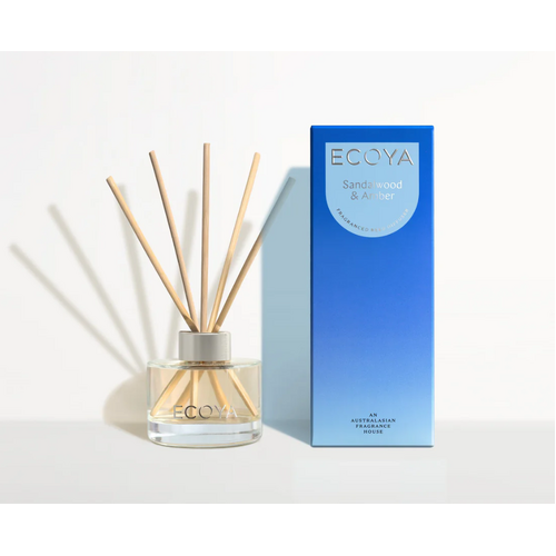 Ecoya Mini Reed Diffuser 50ml - Sandalwood & Amber