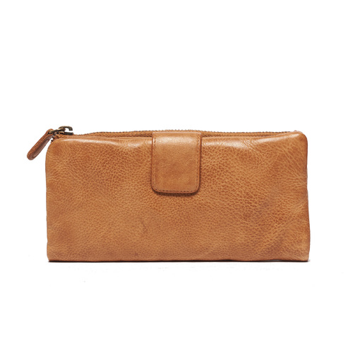 Rugged Hide Daisy Leather Wallet - Tan