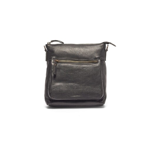 Rugged Hide Esther Leather Crossbody Bag [Colour: Black]