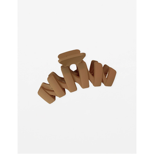 Stella+Gemma Zig Zag Claw Clip - Matt Light Coffee