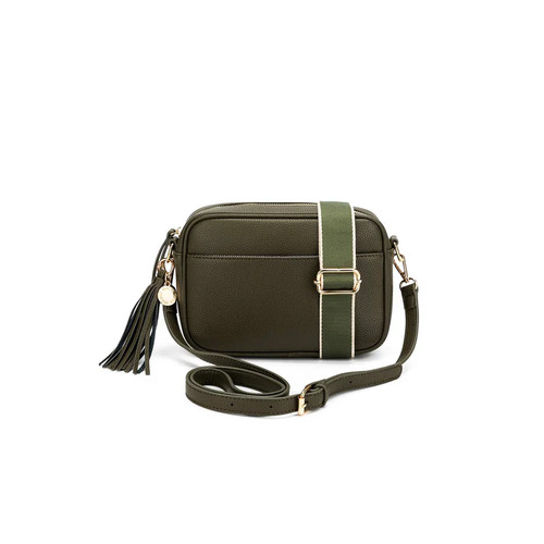 Black Caviar Indie Crossbody Bag - Dark Olive